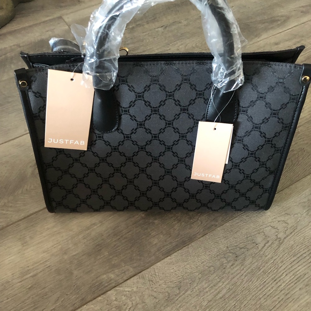 JustFab Black Satchel Bag with Elegant Design